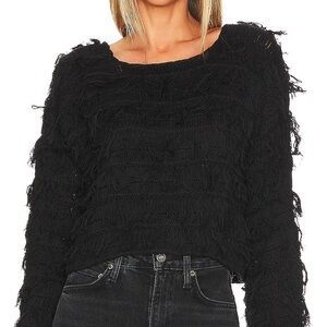Lumiere Textured Mesh Top Black Large